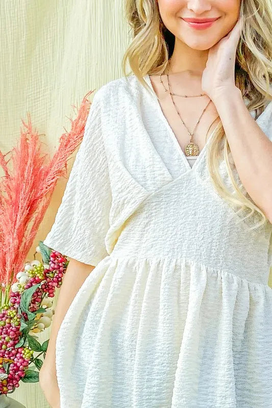 Cozy V-Neck Texture Top